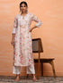 Farheen in Chikankari Long Kurta in Muslin Cotton for Women- Pink Print